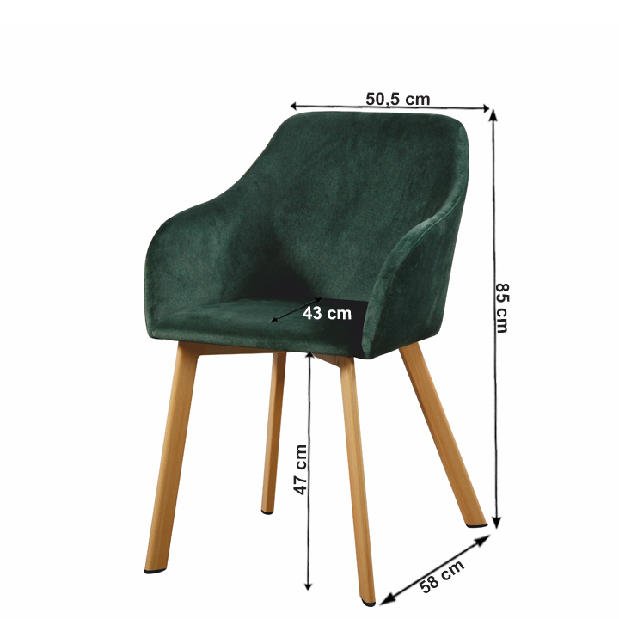 Set 2 ks. jídelních židlí Talira (zelená + buk) *výprodej
