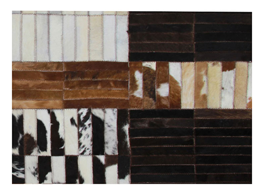 Kožený koberec 69x140 cm Korlug TYP 04 (hovězí kůže + vzor patchwork)