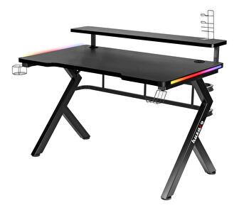 PC stolek Hyperion 5.0 (černá + vícebarevná) (s LED osvětlením)