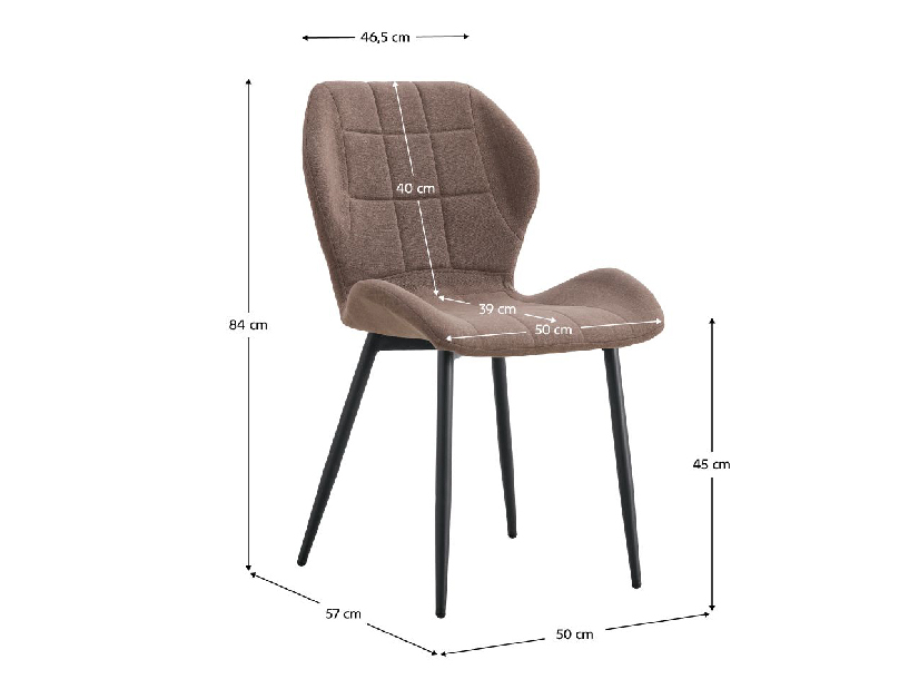 Jídelní židle Makona Typ 1 LD-01-LY3055-6 (hnědá + černá)