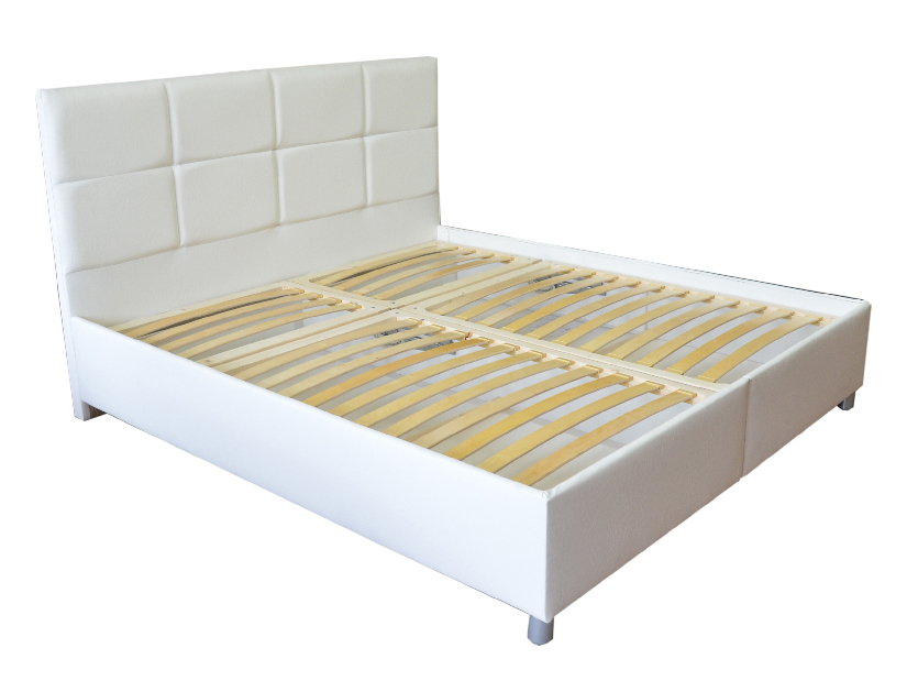 Manželská postel 160 cm Albatros (bílá) (s rošty, bez matrací)