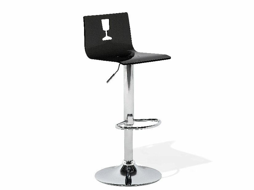 Set 2ks. barových židlí Bozen (průhledná) (černý plast)
