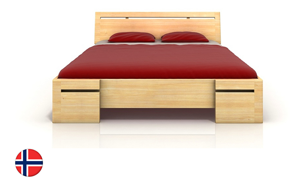 Manželská postel 200 cm Naturlig Bokeskogen High BC (borovice)