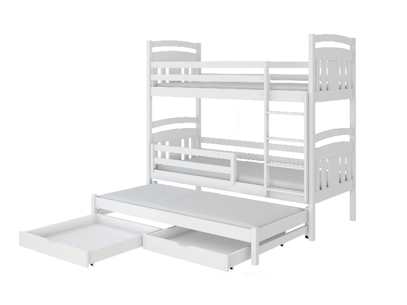 Dětská postel 90 cm IVA (s roštem a úl. prostorem) (bílá)