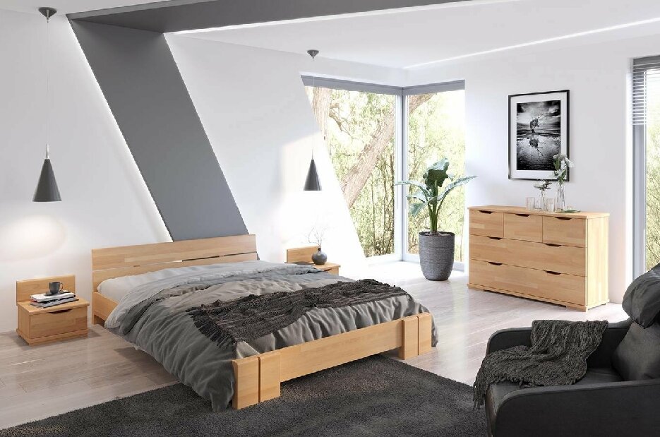 Manželská postel 160 cm Naturlig Tosen (buk)