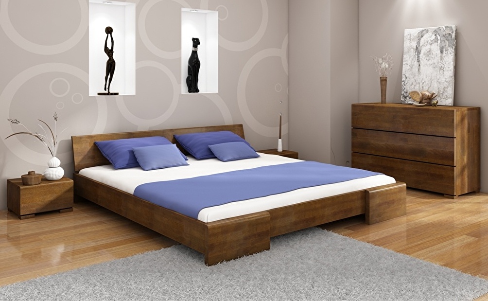 Manželská postel 180 cm Naturlig Blomst (buk) (s roštem)