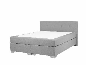 Manželská postel Boxspring 160 cm CONSOLE (s roštem a matrací) (šedá)