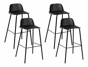 Set 4ks barových židlí Morza (černá)