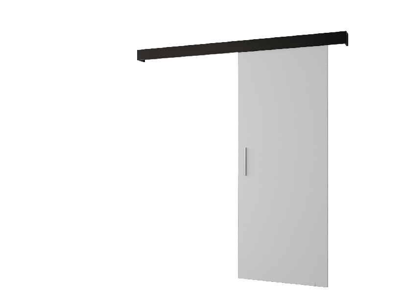 Posuvné dveře 90 cm Sharlene I (bílá matná + černá matná + stříbrná)