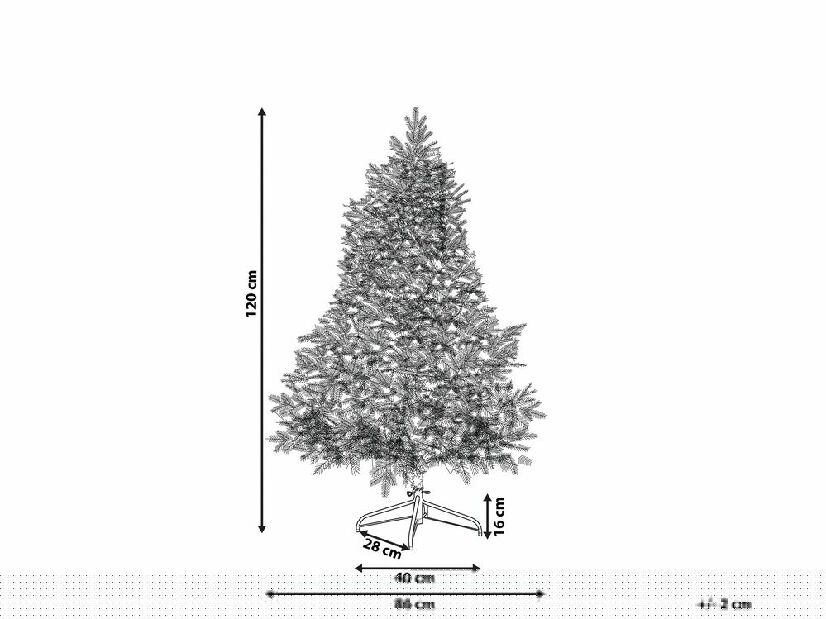 Vánoční stromek 120 cm Truett (zelená) (s osvětlením)