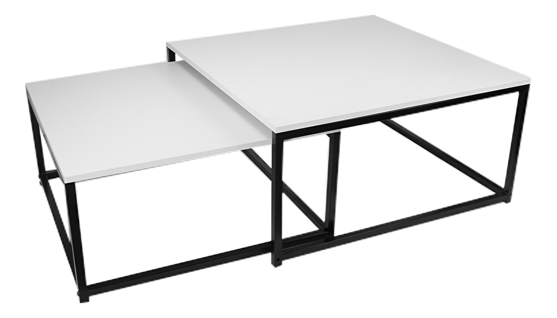 Set 2 konferenčních stolků Kastty typ 2 (bílá + černá)
