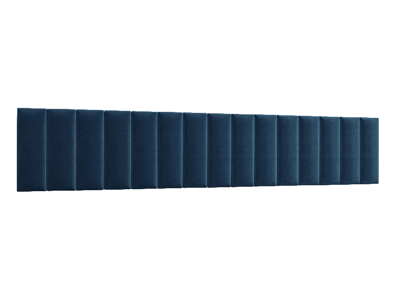 Set 15 čalouněných panelů Quadra 300x60 cm (modrá)