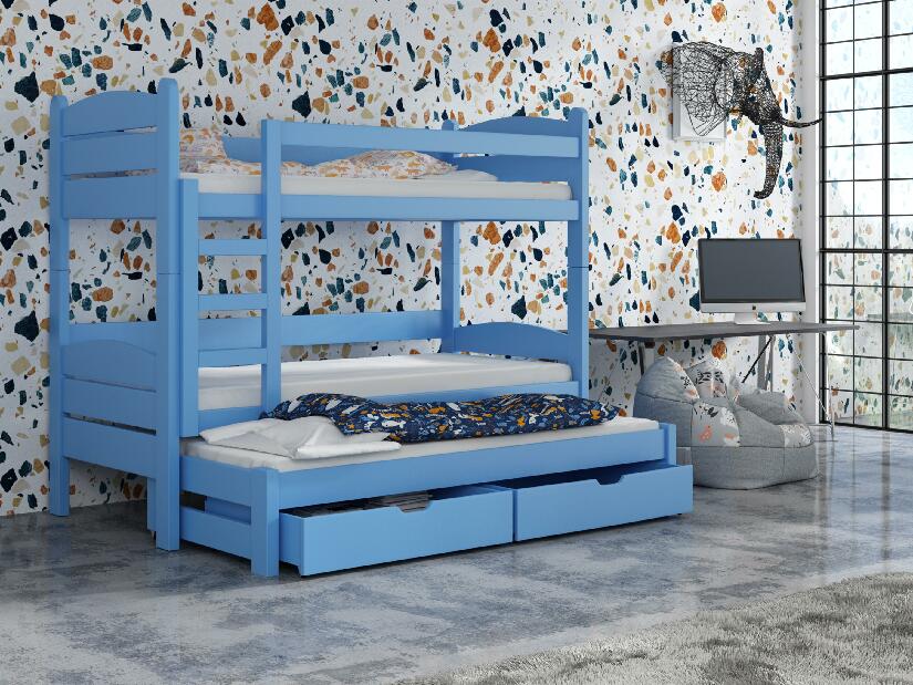 Dětská patrová postel 90 cm Celsa (modrá)