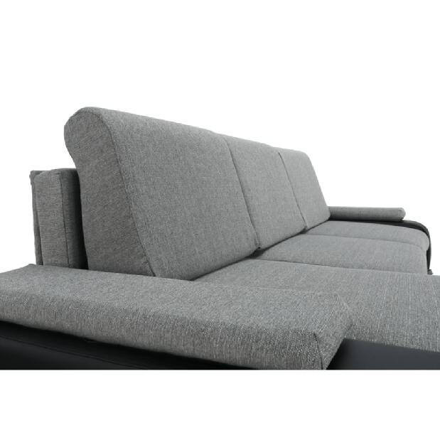 Rohová sedačka Carmen NEW (L) (ekokůže černá + šedá látka)
