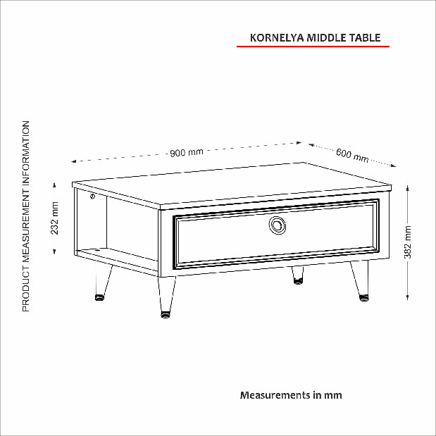 Konferenční stolek Kornel (Bílá + Zlatá)
