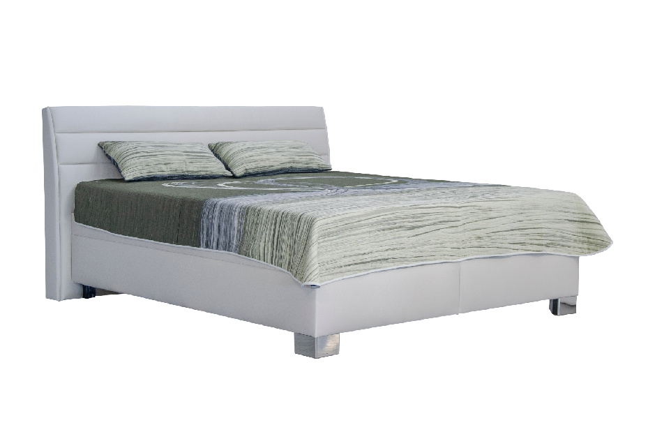 Manželská postel 160 cm Blanár Vernon (krémově bílá) (s roštem a matracím Linda)