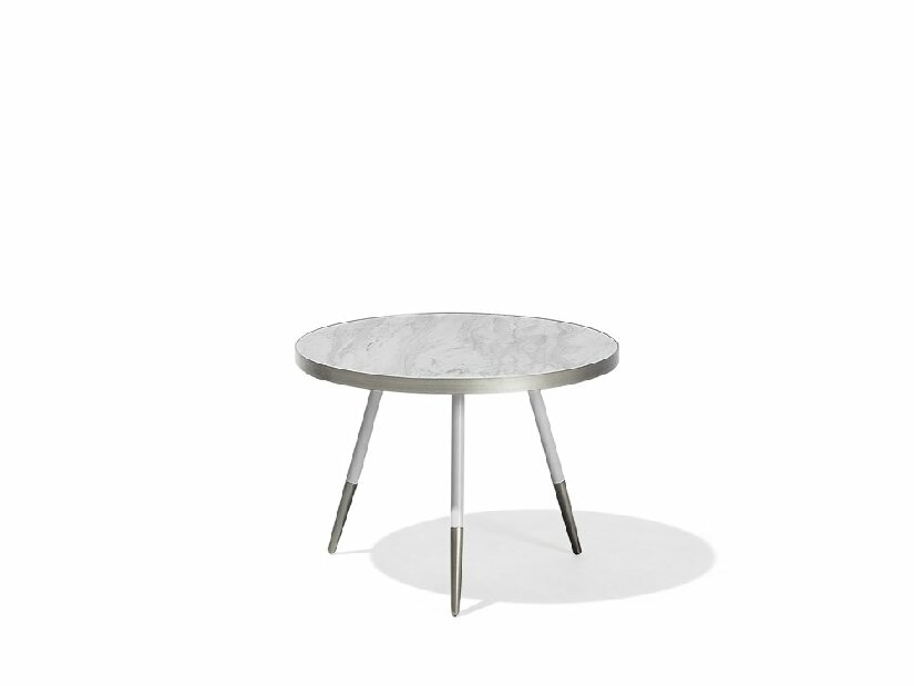 Konferenční stolek Renola (bílá) (stříbrné nohy)