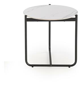 Konferenční stolek Acuna (bílý mramor + černá)