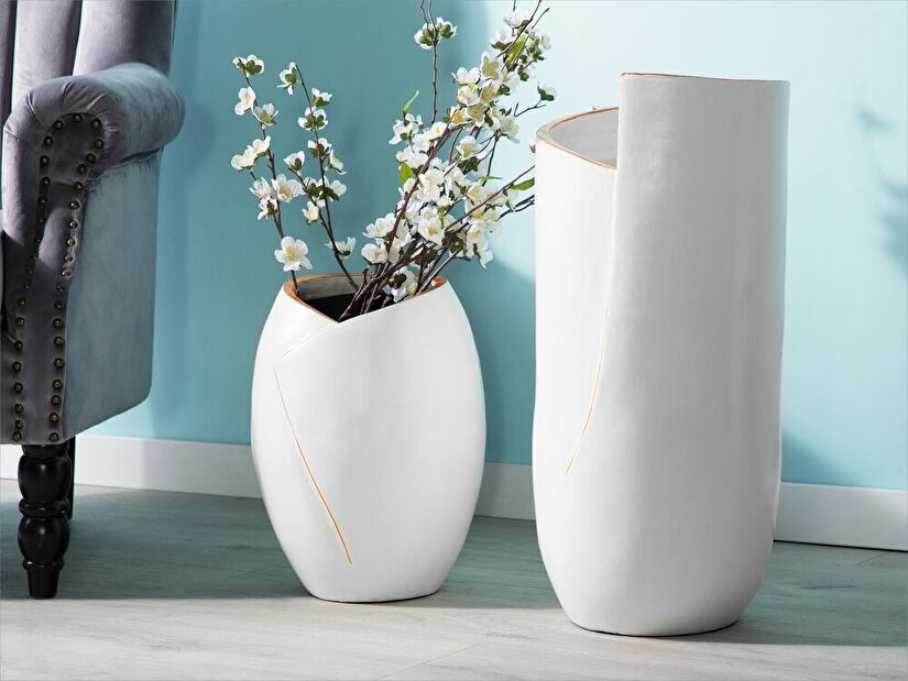 Váza MAREEBA 37 cm (keramika) (bílá)