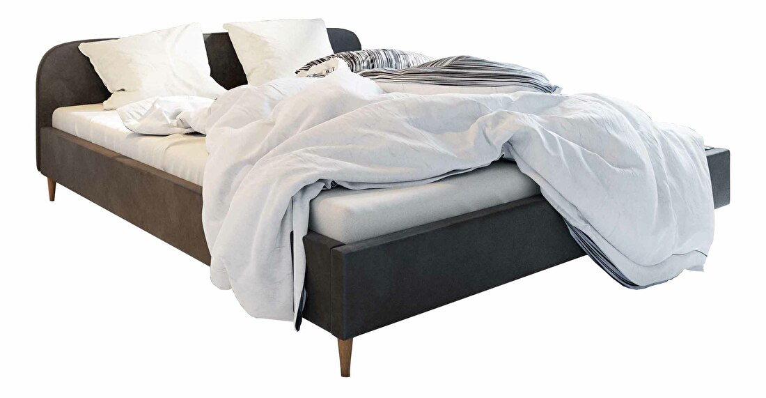 Manželská postel 120 cm Lon (tmavě šedá) (bez roštu a úložného prostoru)