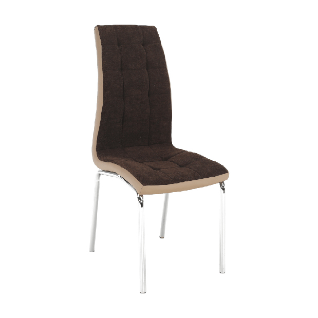 Jídelní židle Gerda new (hnědá + béžová + chrom)