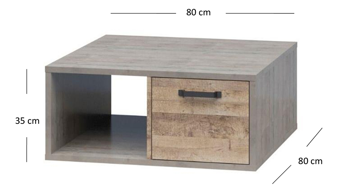 Konferenční stolek Bennie (šedá + dub pískový)