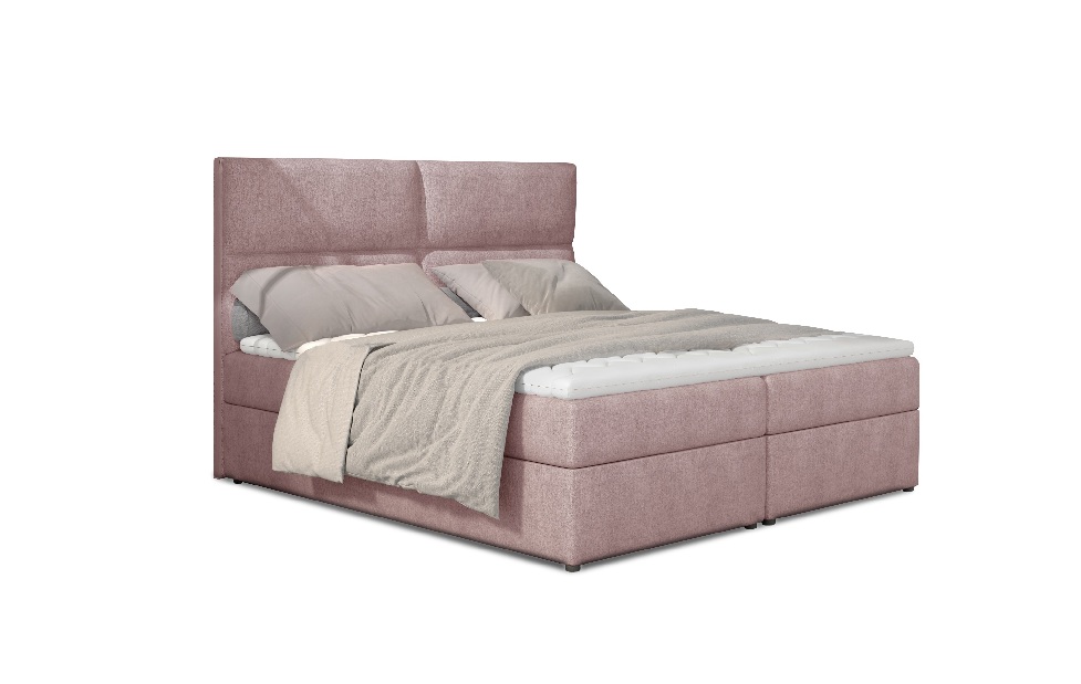 Kontinentální postel 145 cm Alyce (růžová) (s matracemi)