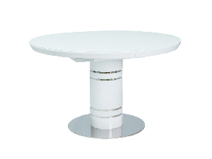 Rozkládací jídelní stůl 120-160 cm Susie (bílá + bílá) (pro 4 až 6 osob)