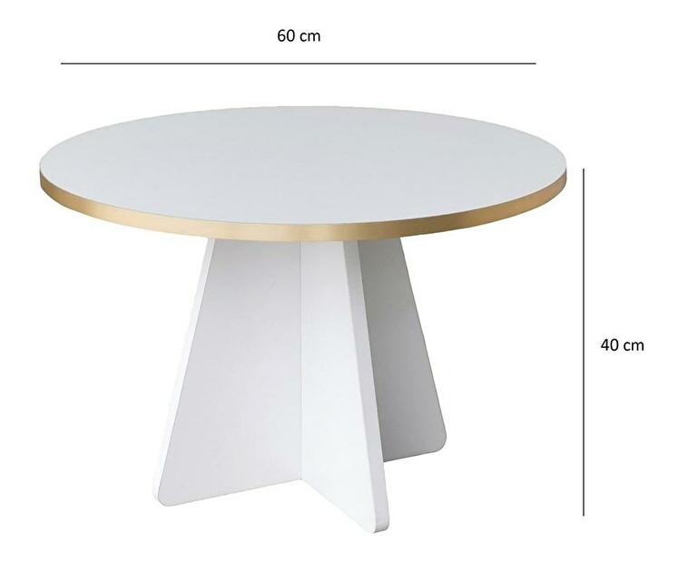 Konferenční stolek Madeline (zlatá + bílá)