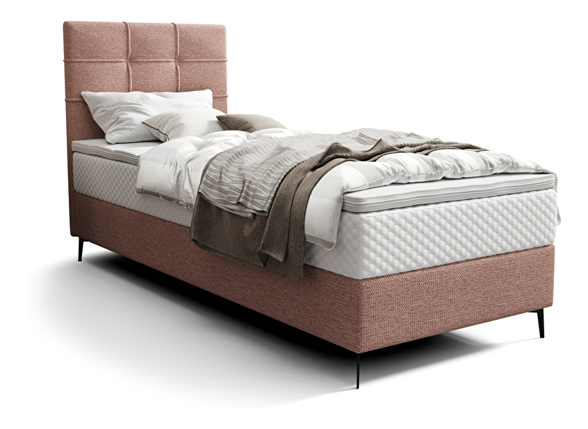 Jednolůžková postel 80 cm Infernus Comfort (lososová) (s roštem, s úl. prostorem)