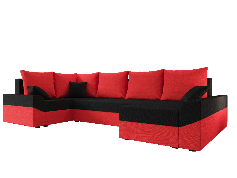 Rohová sedací souprava Dusk Long (červená + černá) (L)