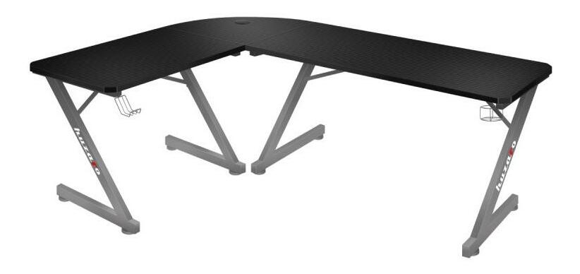 Rohový PC stolek Hyperion 7.0 (černá + šedá)