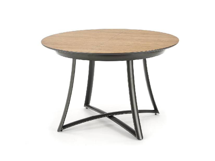 Rozkládací jídelní stůl 118-140 cm Marya (přírodní dřevo + černá) (pro 4 6 osob)