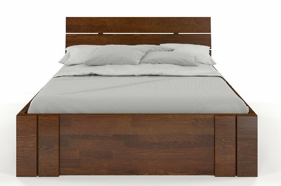 Manželská postel 160 cm Naturlig Tosen High Drawers (borovice)