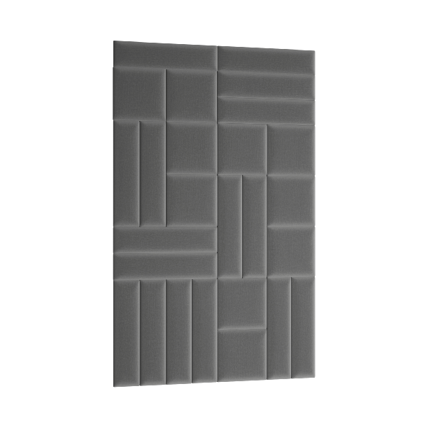Set 26 čalouněných panelů Quadra 120x195 cm (světlešedá)