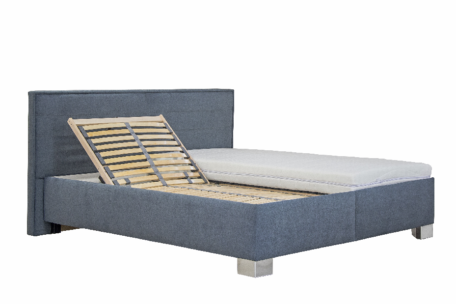Manželská postel 180 cm Blanář Oliver (šedá) (s rošty a matracemi Ivana)