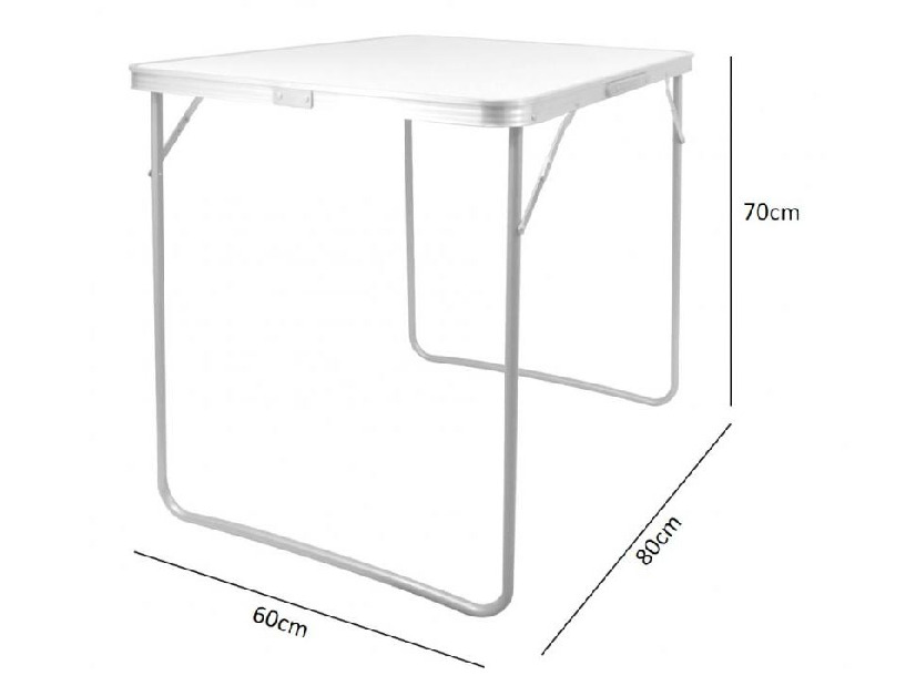 Zahradní stůl Travel (pro 2 osoby) (hliník + bílá)