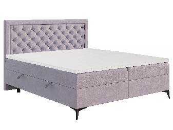 Manželská postel Boxspring 140 cm Lavande (levandulová) (s matrací a úl. prostorem)