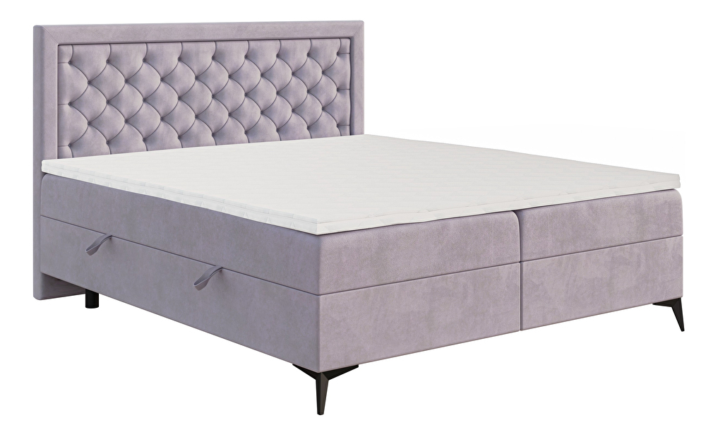 Kontinentální postel 120 cm Lavande (levandulová) (s matrací a úl. prostorem)