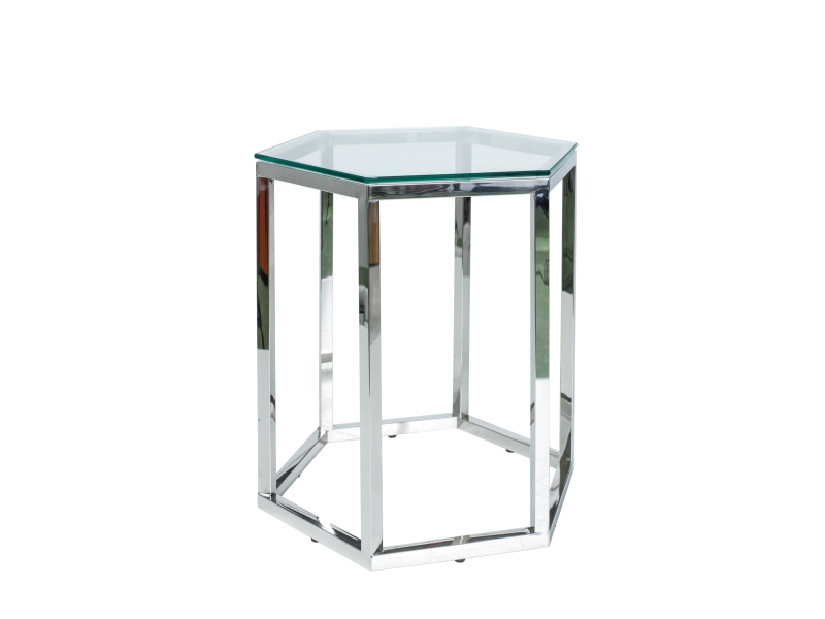Konferenční stolek Cathey (sklo + chromová)