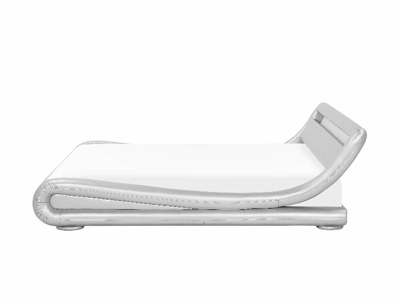 Manželská postel 140 cm AVENUE (s roštem a LED osvětlením) (stříbrná)