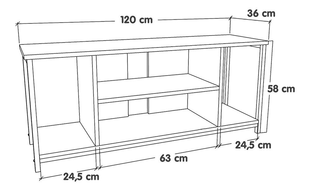 TV stolek/skříňka Hella (hnědá + černá)