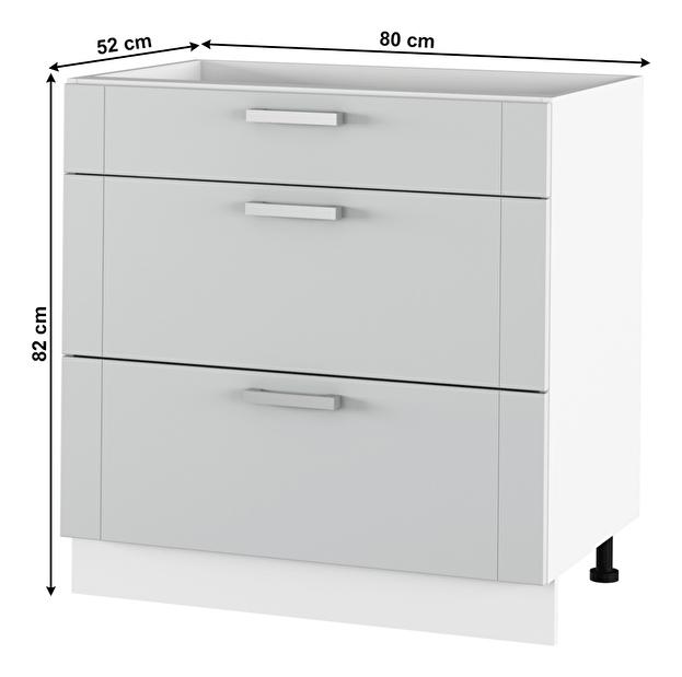 Dolní kuchyňská skříňka Janne Typ 61 (světle šedá + bílá)