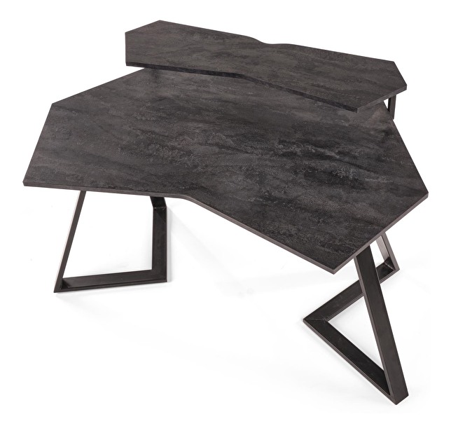 PC stolek Fanor (tmavě šedá + černá)