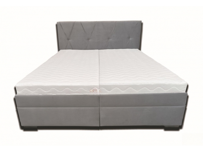 Manželská postel 180 cm Klissa (světle šedá) (s pruzinovou matrací) (bez roštu)