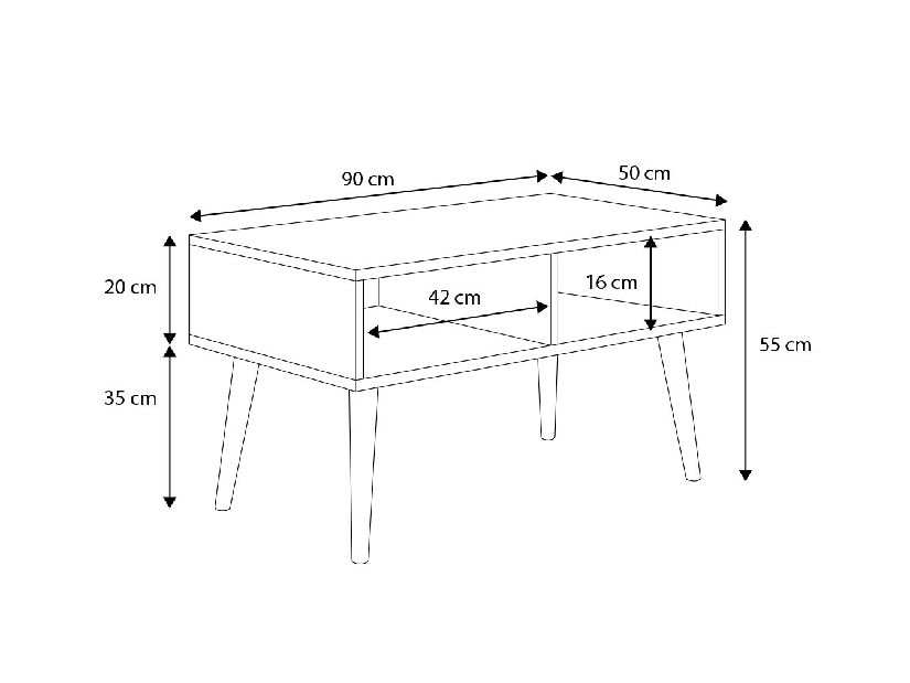 Konferenční stolek Shanti (bílá + dub sonoma)