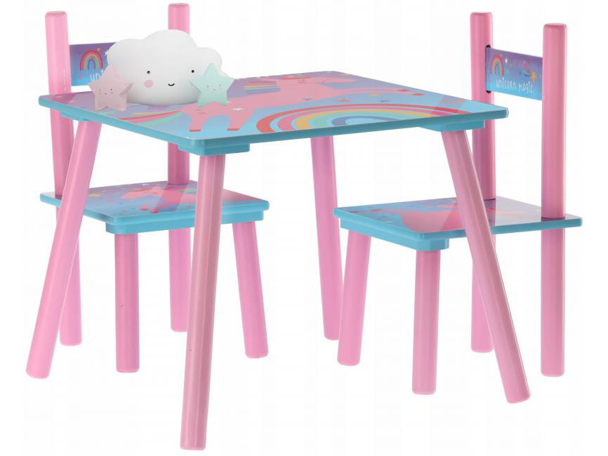 Dětský set stolek a židle Kiddo (růžová + modrá)