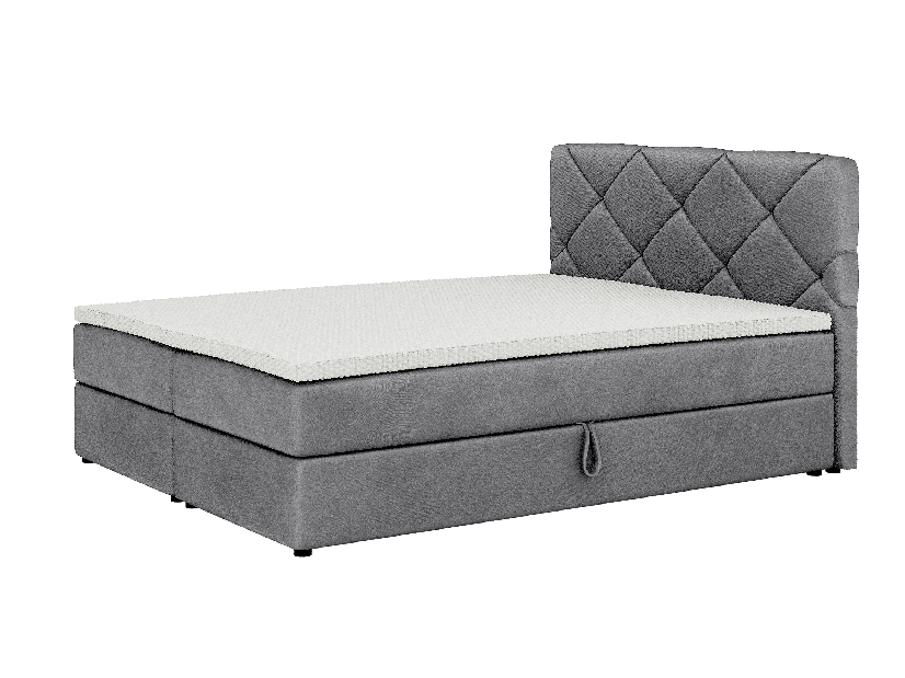 Kontinentální postel 140x200 cm Karum (tmavě šedá) (s roštem a matrací)