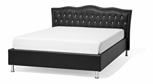 Manželská postel 140 cm MATH (s roštem) (černá)