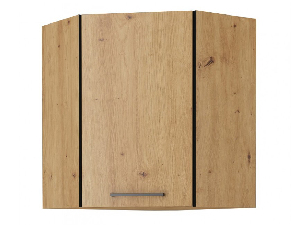 Rohová horní kuchyňská skříňka Morgan 58 x 58 GN 72 1F (dub artisan + čierna)